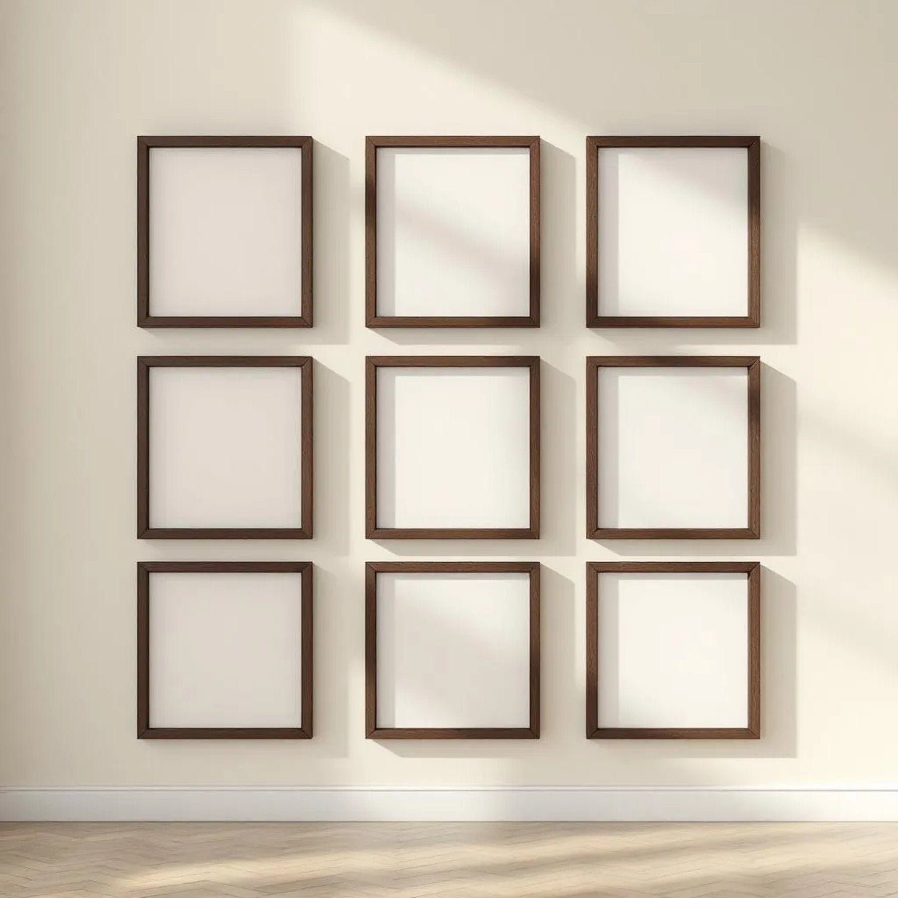 Frame Room Scene Mockup — Plain Square Frame Portrait 2:3 — Perspective View — #01594 | MockupBulk