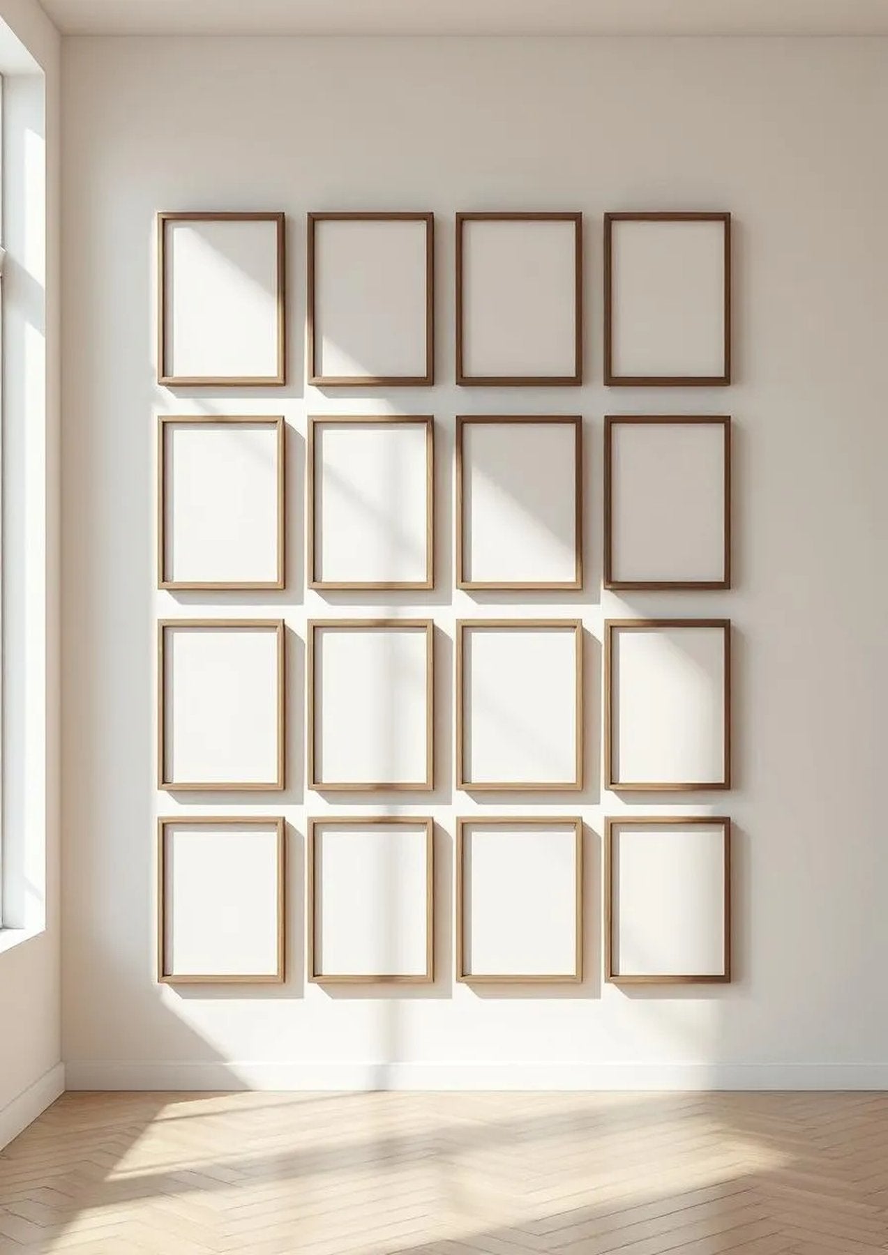 Frame Styled Room Mockup — Walnut Frame Portrait 2:3 — Perspective View — #01596 | MockupBulk