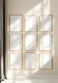 Frame Interior Frame Mockup — Gold Frame Portrait 2:3 — Perspective View — #01602 | MockupBulk