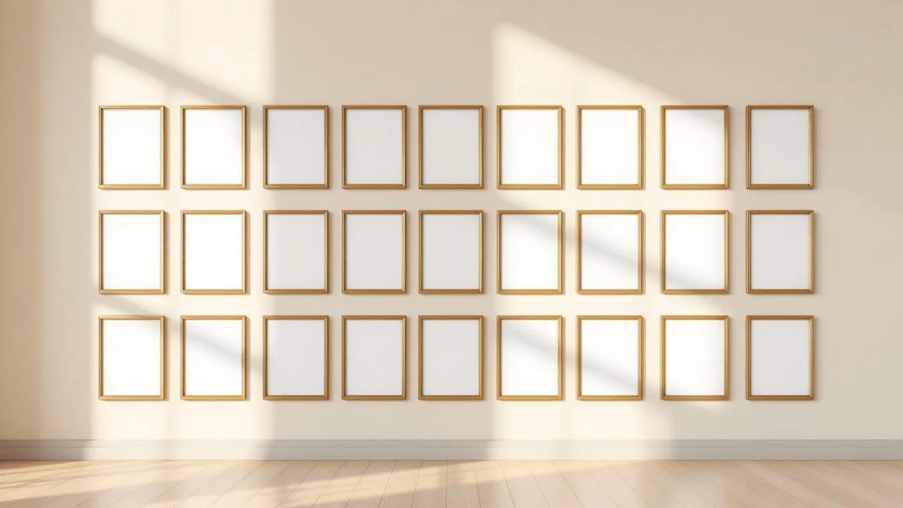 Frame Professional Frame Mockup — Gold Frame Portrait 2:3 — Perspective View — #01613 | MockupBulk