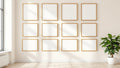 Frame Professional Frame Mockup — Gold Frame Square 1:1 — Perspective View — #01616 | MockupBulk