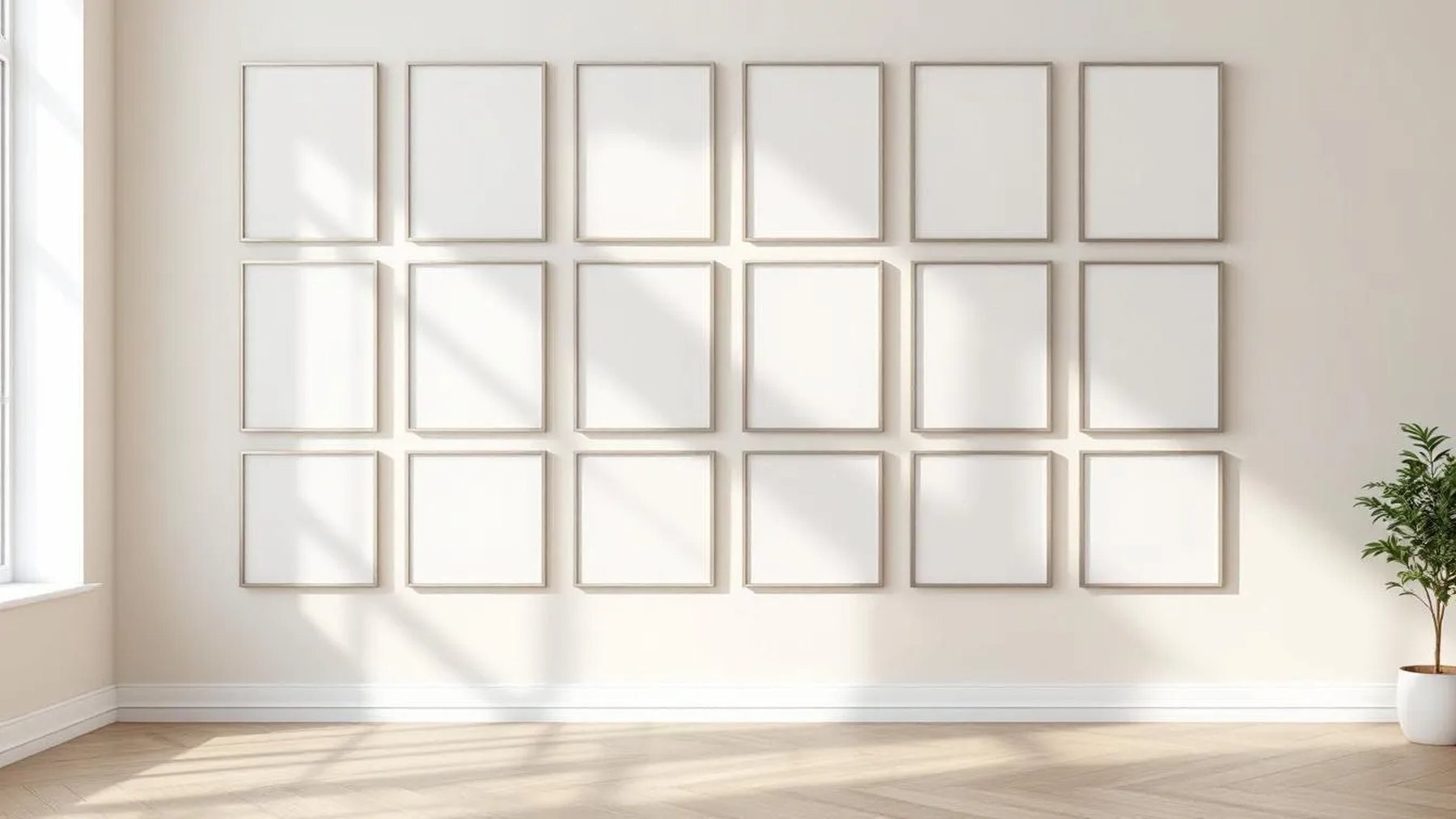 Frame High-Res Frame Mockup — Silver Frame Portrait 4:5 — Perspective View — #01619 | MockupBulk