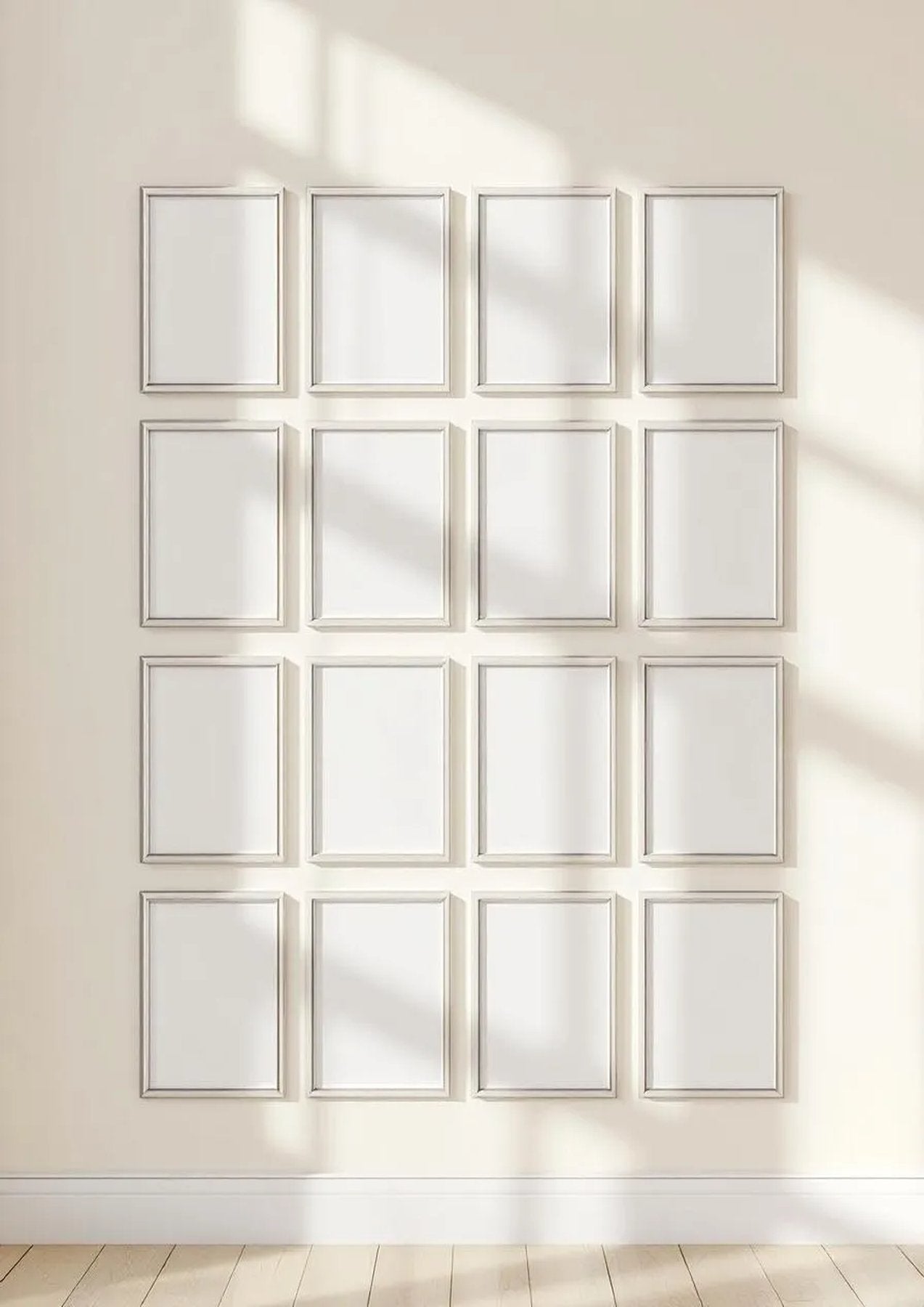 Frame High-Res Frame Mockup — Silver Frame Portrait 2:3 — Perspective View — #01623 | MockupBulk