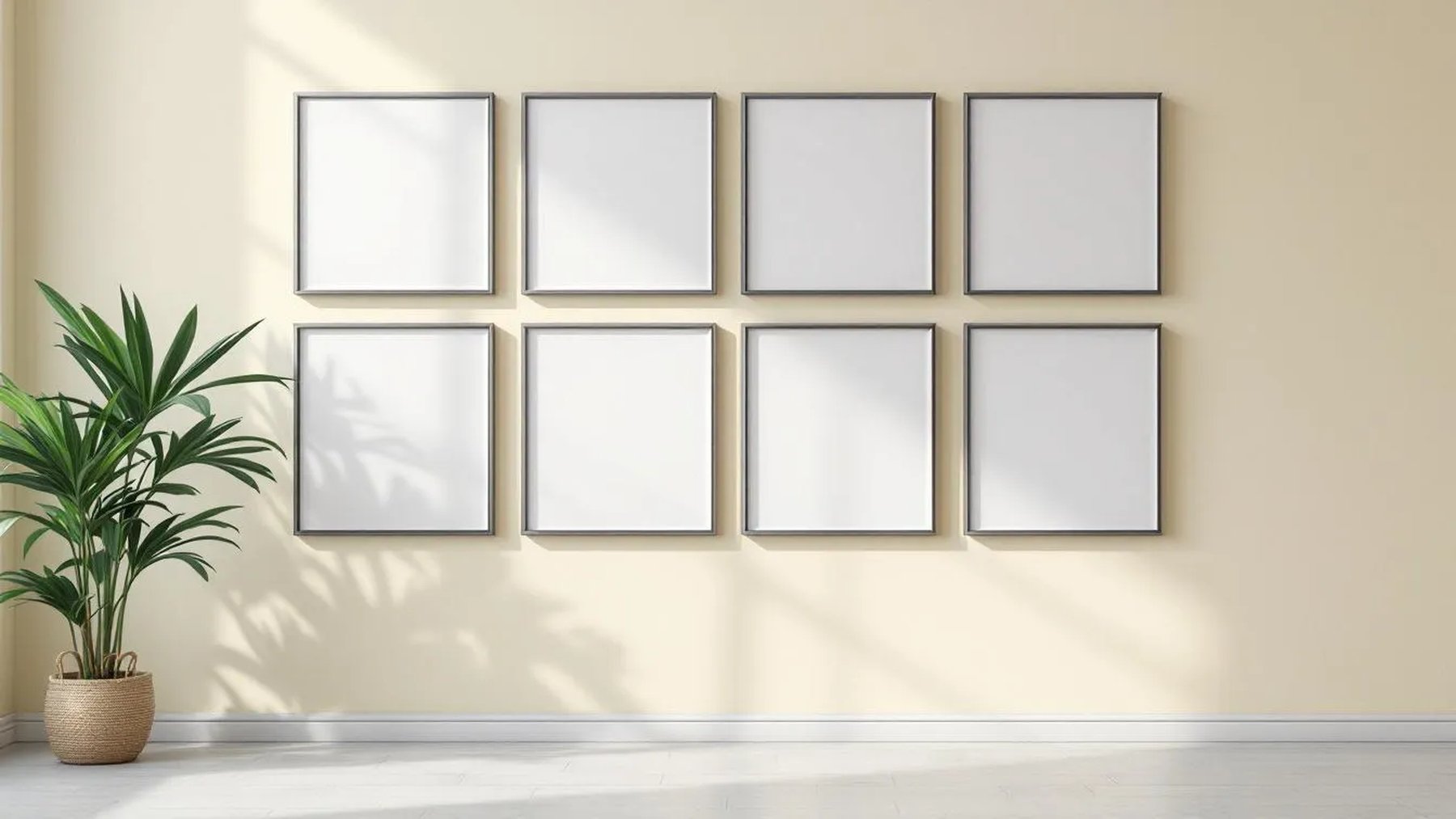 Frame Frame Display Mockup — Silver Frame Portrait 2:3 — Perspective View — #01625 | MockupBulk