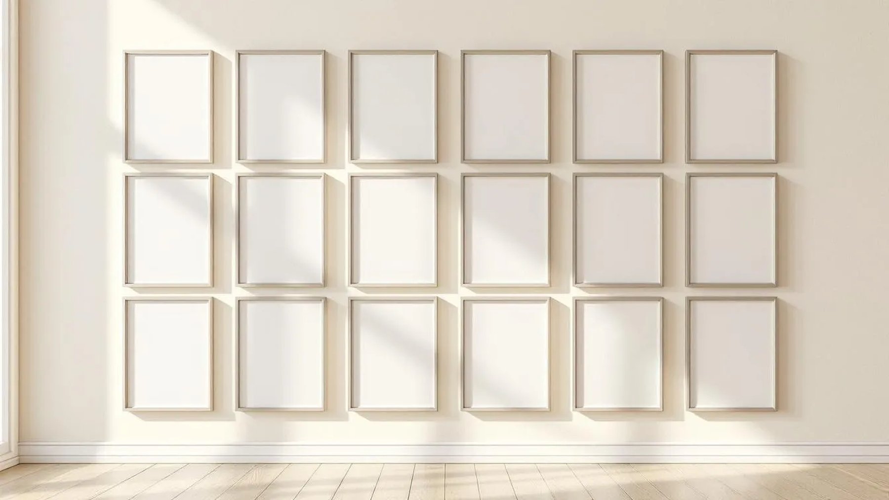 Frame Wall Art Mockup — Silver Frame Portrait 2:3 — Perspective View — #01628 | MockupBulk