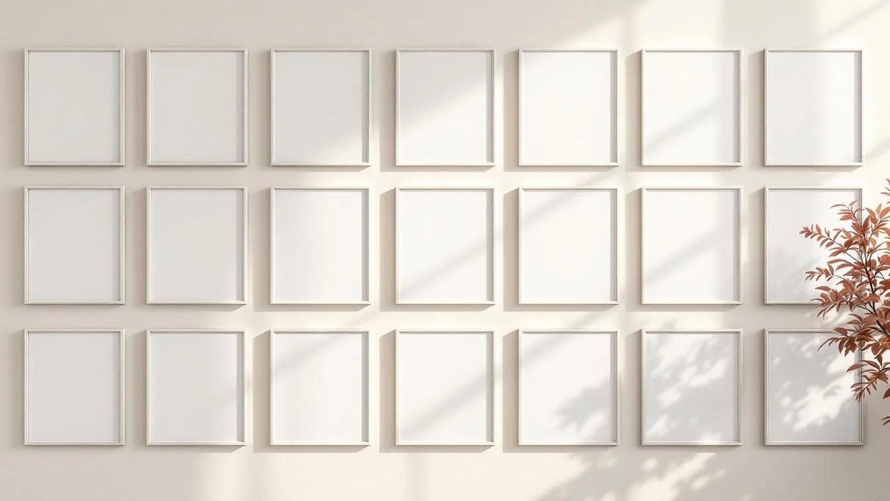 Frame Wall Art Mockup — Silver Frame Square 1:1 — Perspective View — #01637 | MockupBulk