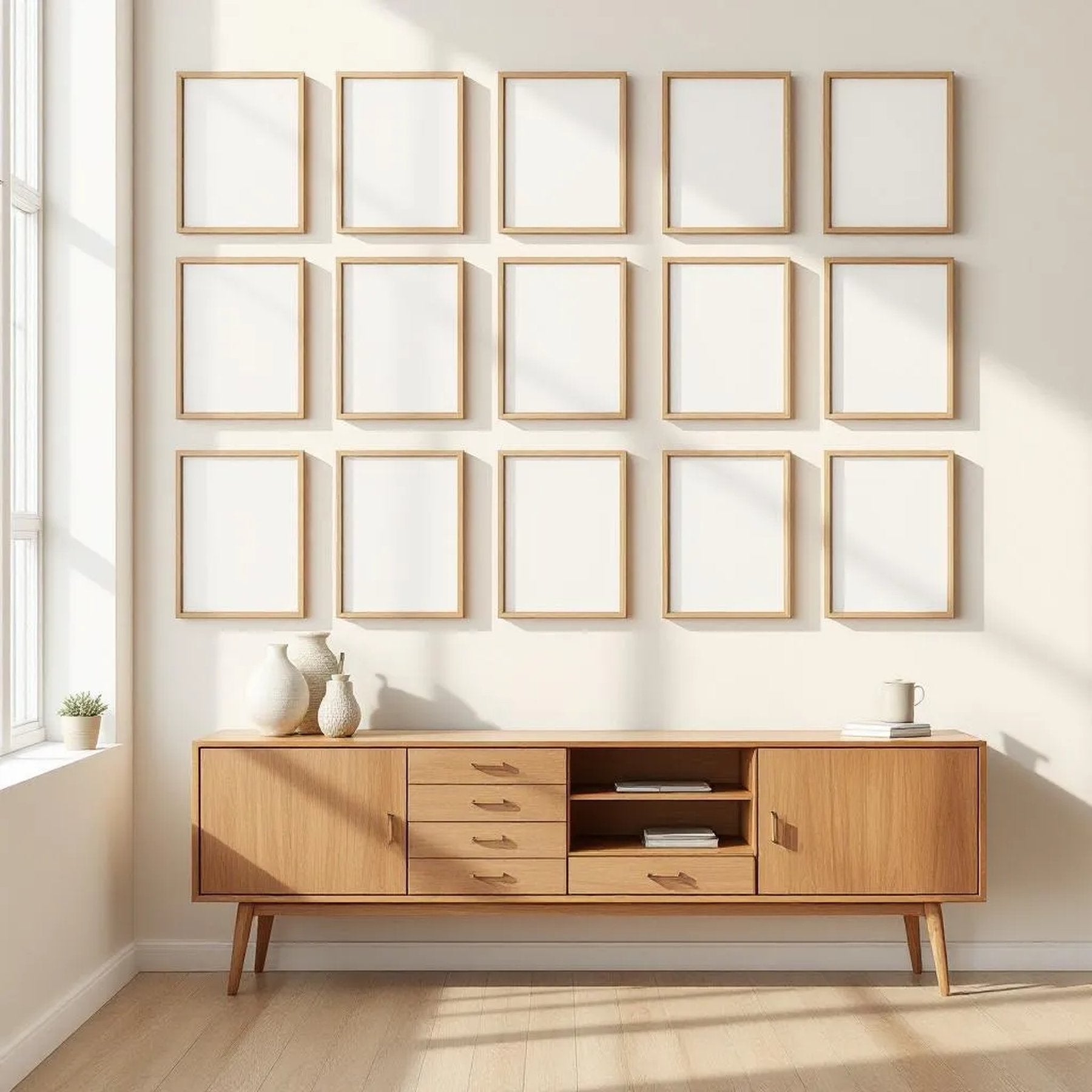 Frame Frame Display Mockup — Plain Square Frame Portrait 2:3 — Perspective View — #01642 | MockupBulk