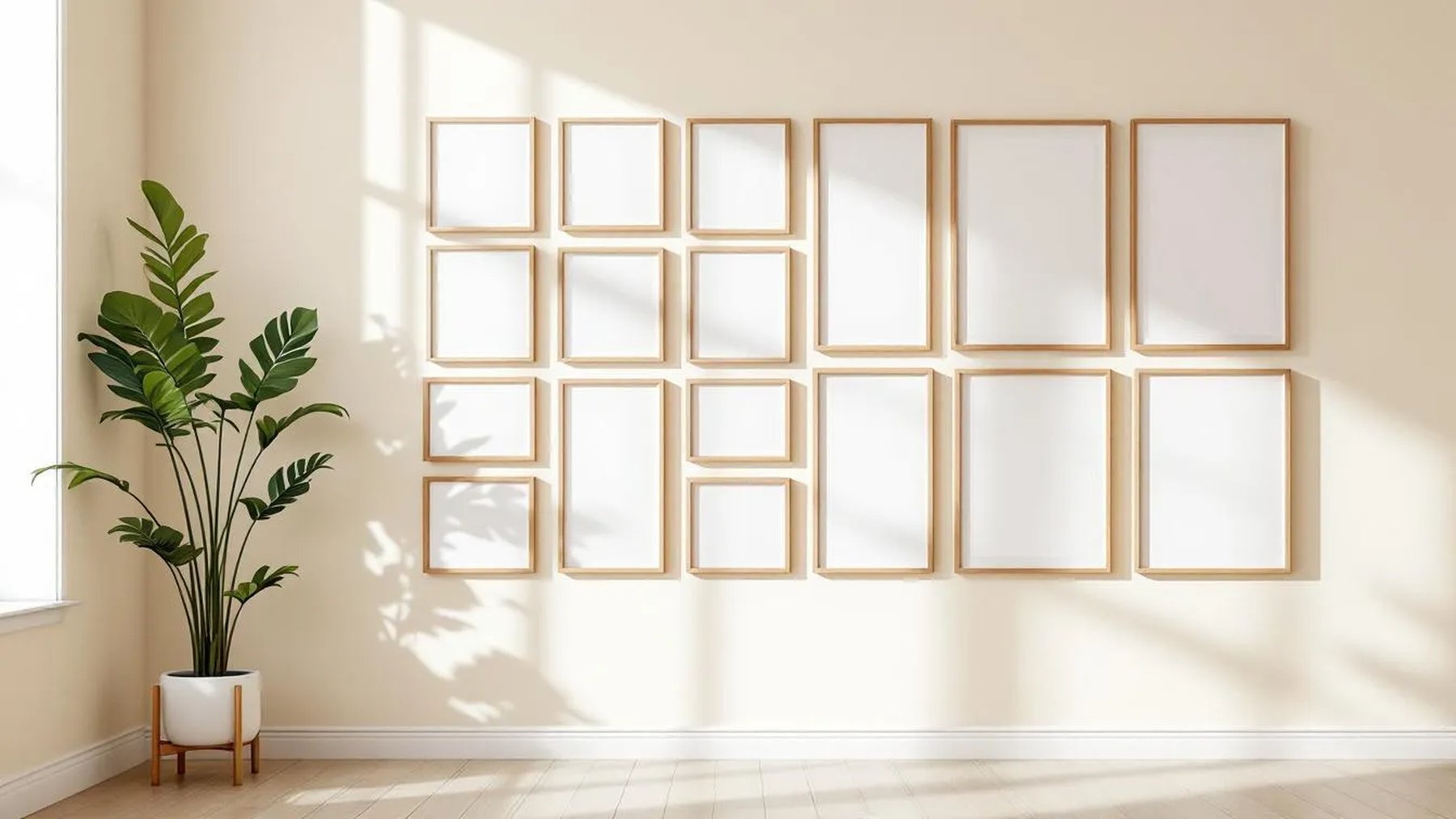 Frame Frame Display Mockup — Raw Pine Frame Portrait 4:5 — Perspective View — #01643 | MockupBulk