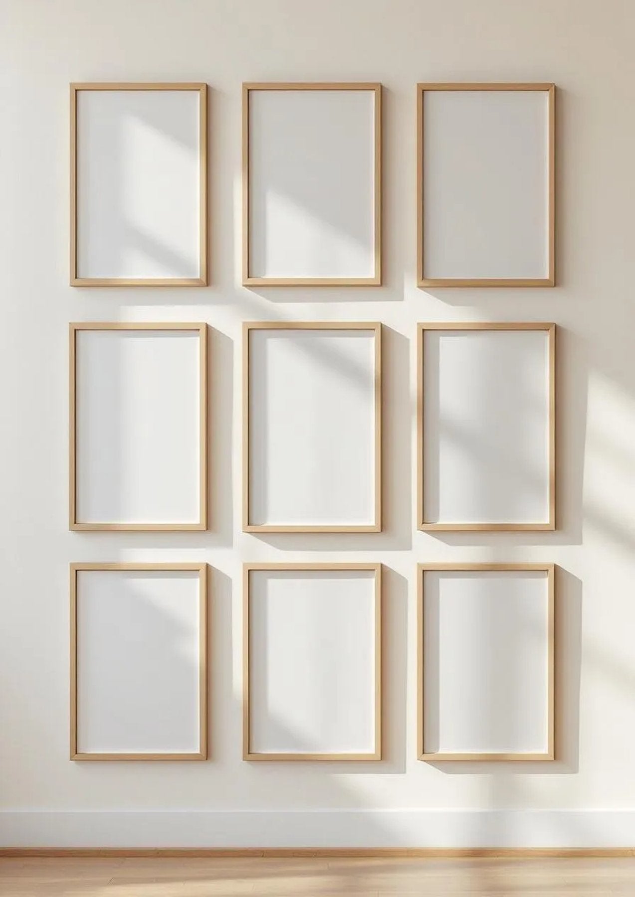 Frame Professional Frame Mockup — Raw Pine Frame Portrait 2:3 — Perspective View — #01647 | MockupBulk