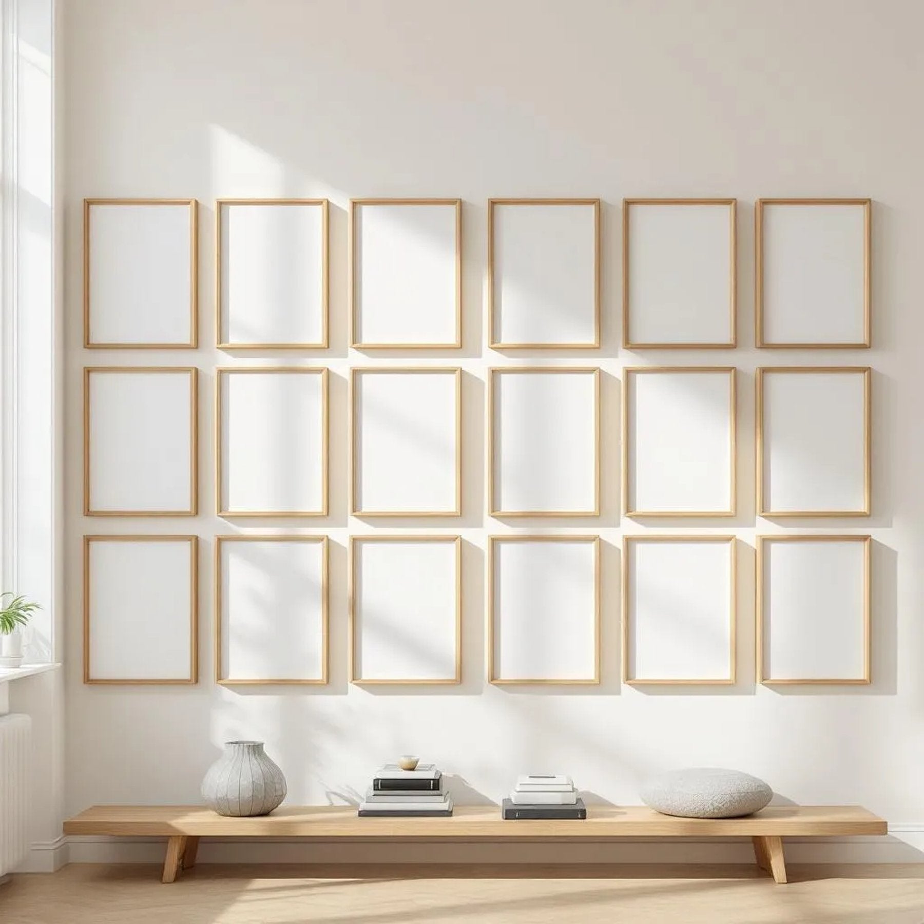 Frame Room Scene Mockup — Plain Square Frame Portrait 2:3 — Perspective View — #01654 | MockupBulk