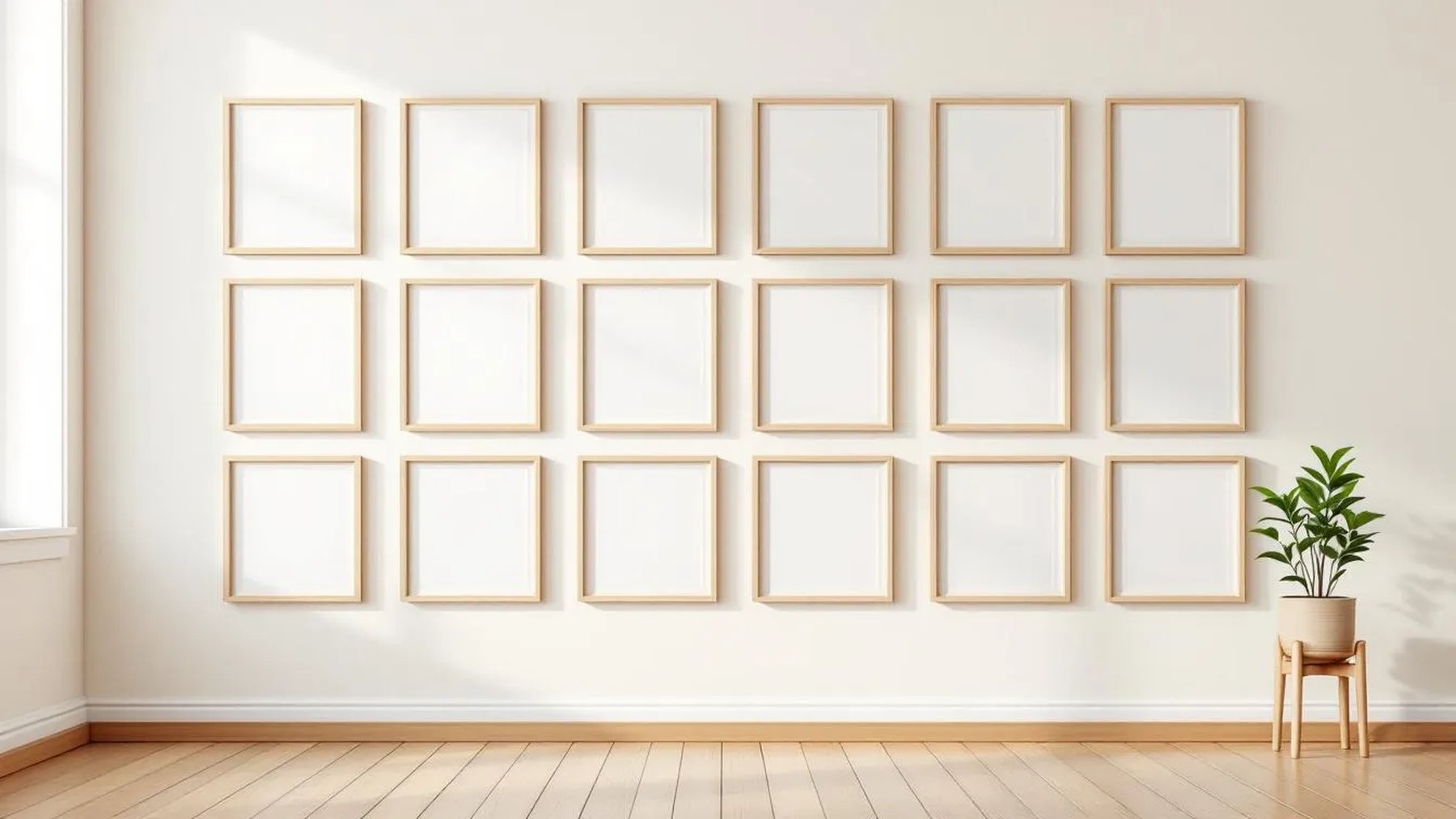 Frame Professional Frame Mockup — Raw Pine Frame Square 1:1 — Perspective View — #01658 | MockupBulk