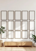 Frame Styled Room Mockup — Espresso Frame Portrait 2:3 — Perspective View — #01662 | MockupBulk