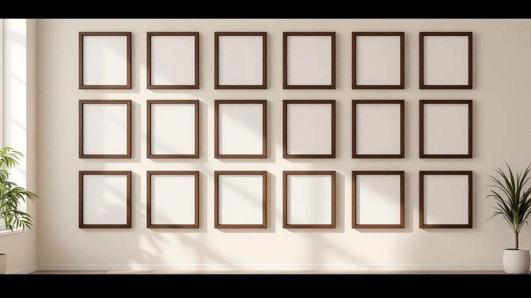 Frame Room Scene Mockup — Espresso Frame Portrait 4:5 — Perspective View — #01673 | MockupBulk