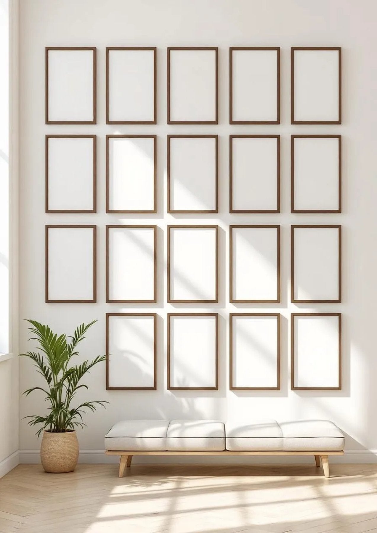 Frame Interior Frame Mockup — Espresso Frame Portrait 2:3 — Perspective View — #01677 | MockupBulk