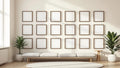Frame Wall Art Mockup — Espresso Frame Square 1:1 — Perspective View — #01679 | MockupBulk