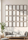 Frame Premium Interior Mockup — Espresso Frame Portrait 2:3 — Perspective View — #01680 | MockupBulk