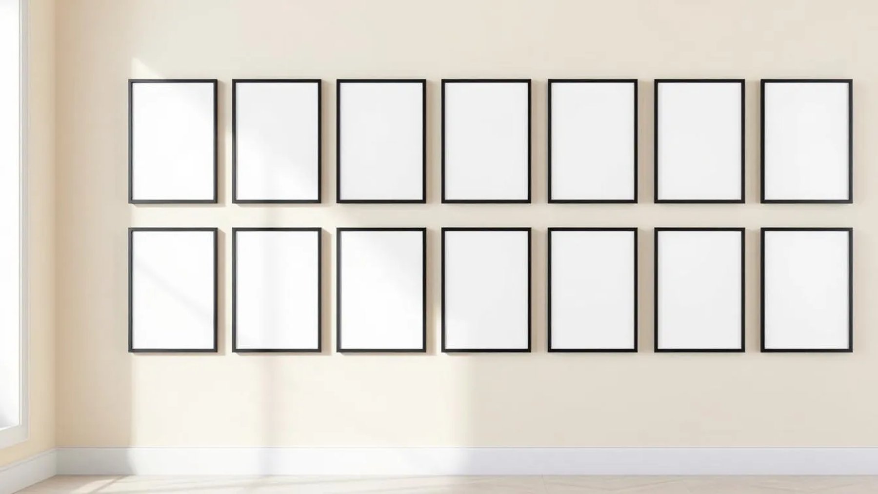 Frame Frame Display Mockup — Matte Black Frame Square 1:1 — Perspective View — #01685 | MockupBulk