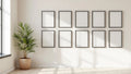 Frame Wall Art Mockup — Matte Black Frame Square 1:1 — Perspective View — #01688 | MockupBulk