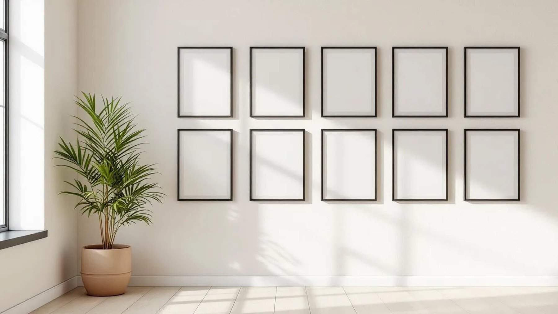 Frame Wall Art Mockup — Matte Black Frame Square 1:1 — Perspective View — #01688 | MockupBulk