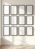 Frame Interior Frame Mockup — Matte Black Frame Portrait 2:3 — Perspective View — #01689 | MockupBulk