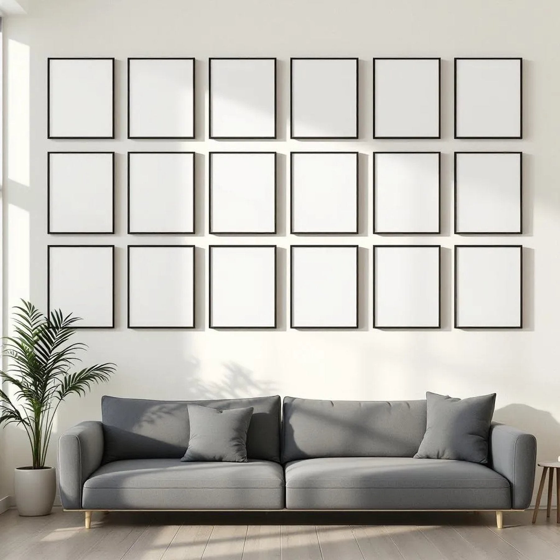 Frame Room Scene Mockup — Plain Square Frame Square 1:1 — Perspective View — #01696 | MockupBulk