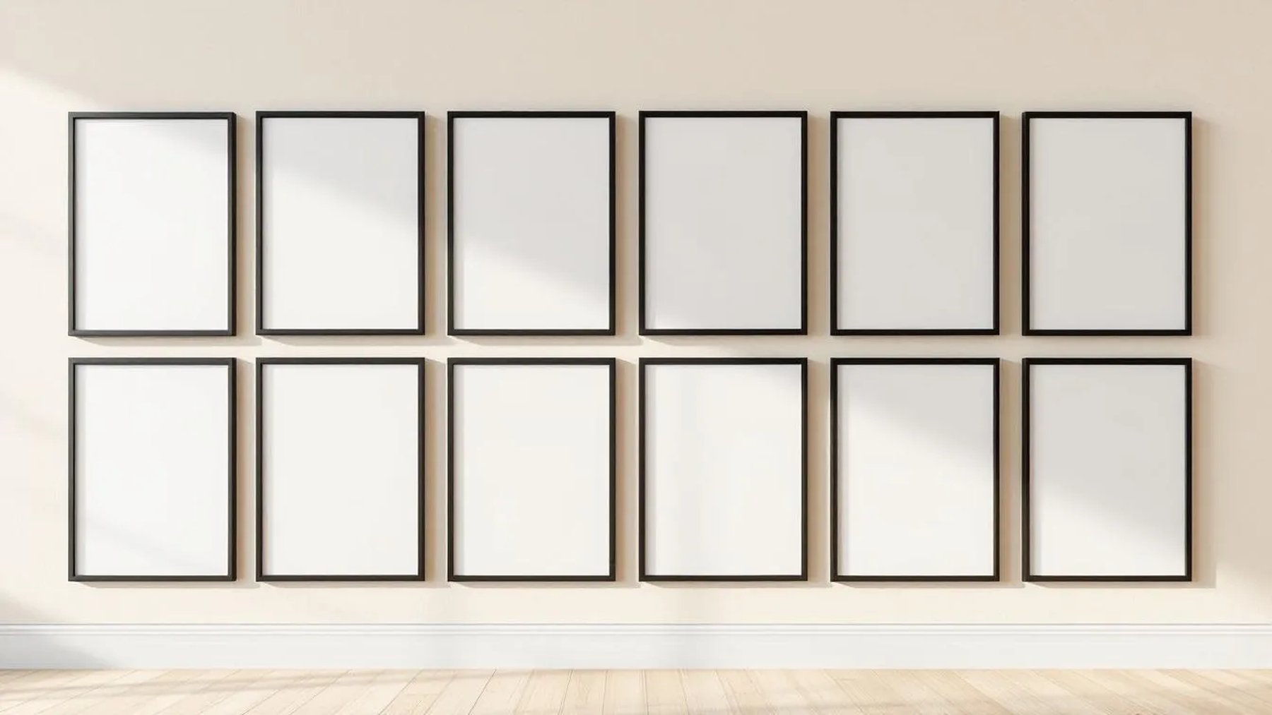 Frame Styled Room Mockup — Matte Black Frame Square 1:1 — Perspective View — #01697 | MockupBulk