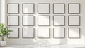 Frame Editorial Room Mockup — Matte Black Frame Square 1:1 — Perspective View — #01700 | MockupBulk