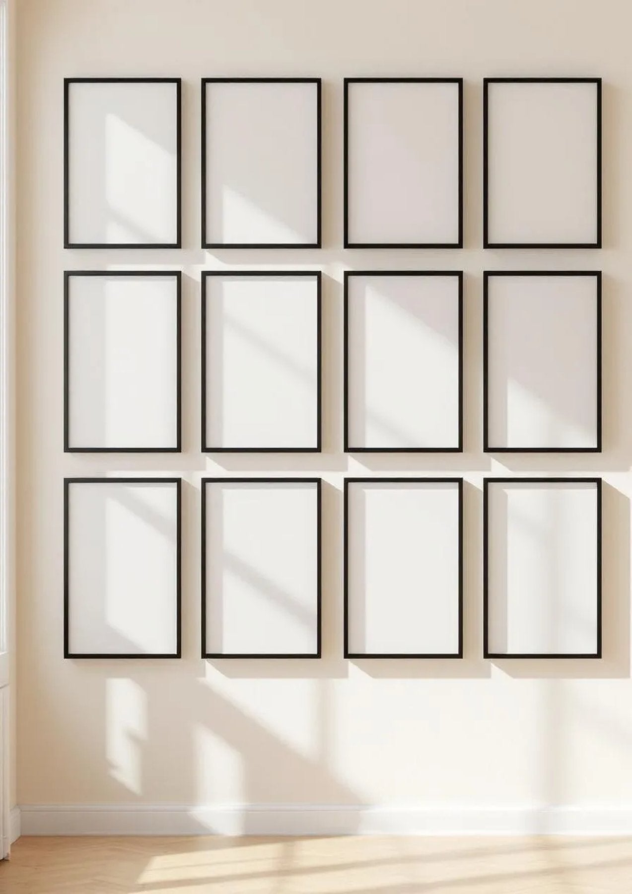 Frame Premium Interior Mockup — Matte Black Frame Portrait 2:3 — Perspective View — #01701 | MockupBulk