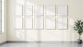 Frame Wall Art Mockup — White Frame Square 1:1 — Perspective View — #01703 | MockupBulk