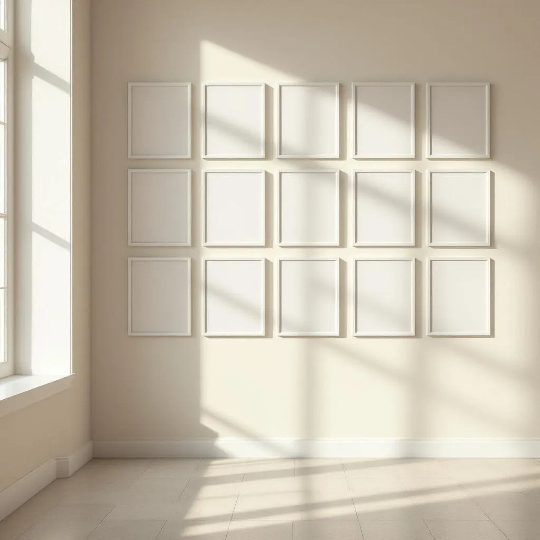 Frame Editorial Room Mockup — Plain Square Frame Portrait 2:3 — Perspective View — #01705 | MockupBulk