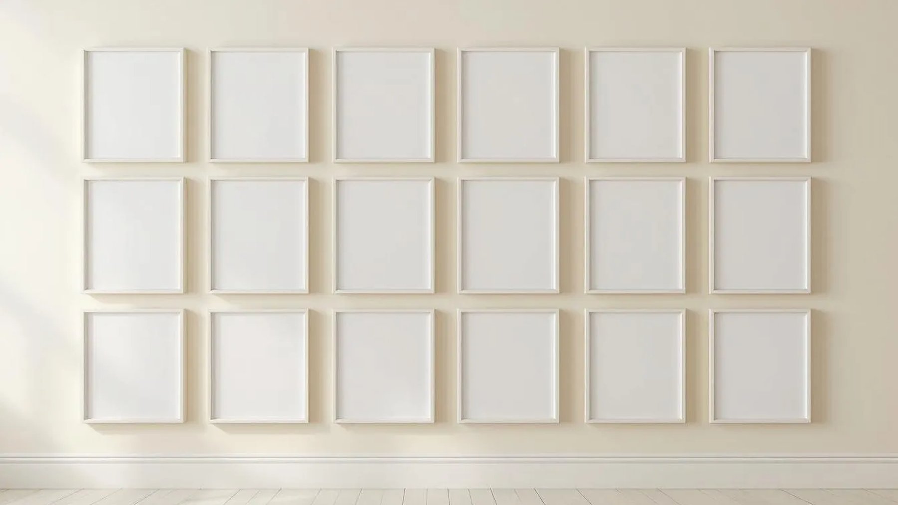 Frame Wall Art Mockup — White Frame Portrait 2:3 — Perspective View — #01718 | MockupBulk
