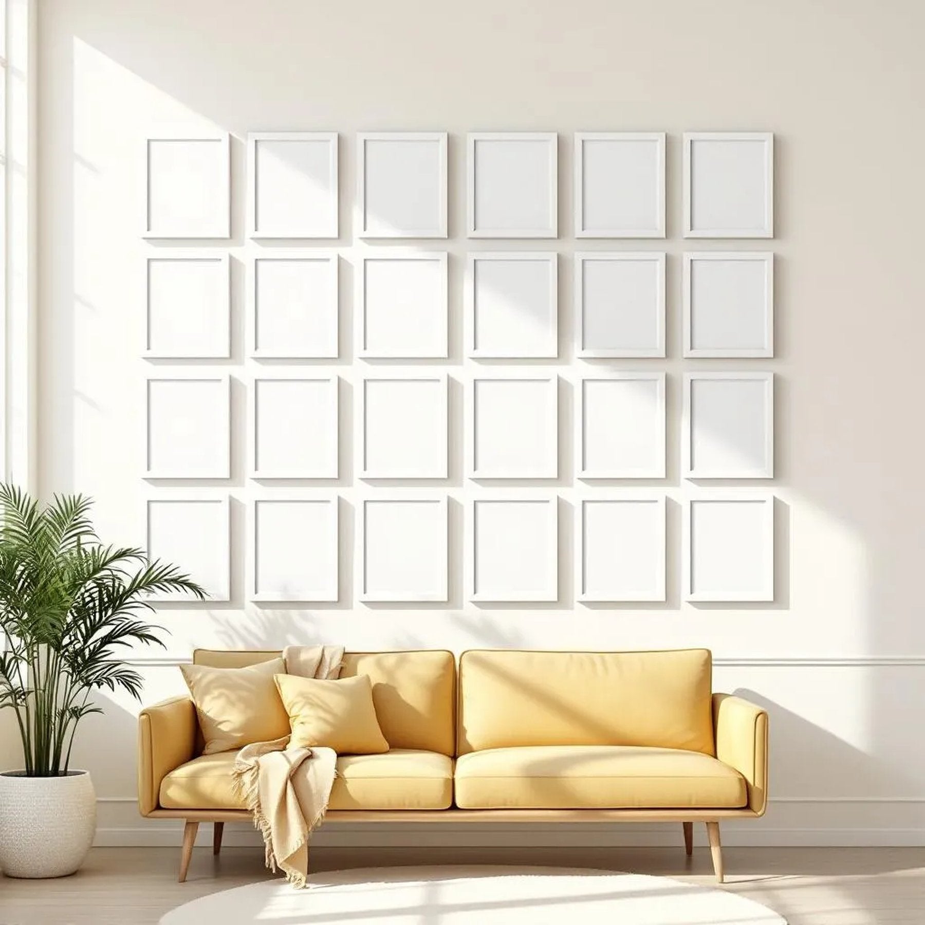 Frame Wall Art Mockup — Plain Square Frame Square 1:1 — Perspective View — #01720 | MockupBulk