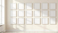 Frame Room Scene Mockup — White Frame Square 1:1 — Perspective View — #01721 | MockupBulk