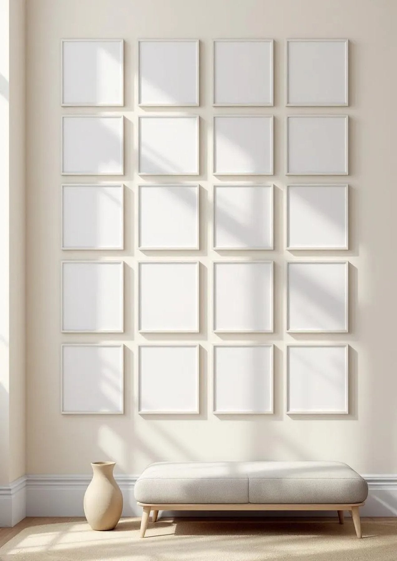 Frame High-Res Frame Mockup — White Frame Portrait 2:3 — Perspective View — #01722 | MockupBulk