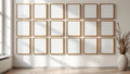 Frame Wall Art Mockup — Natural Oak Frame Portrait 2:3 — Perspective View — #01724 | MockupBulk
