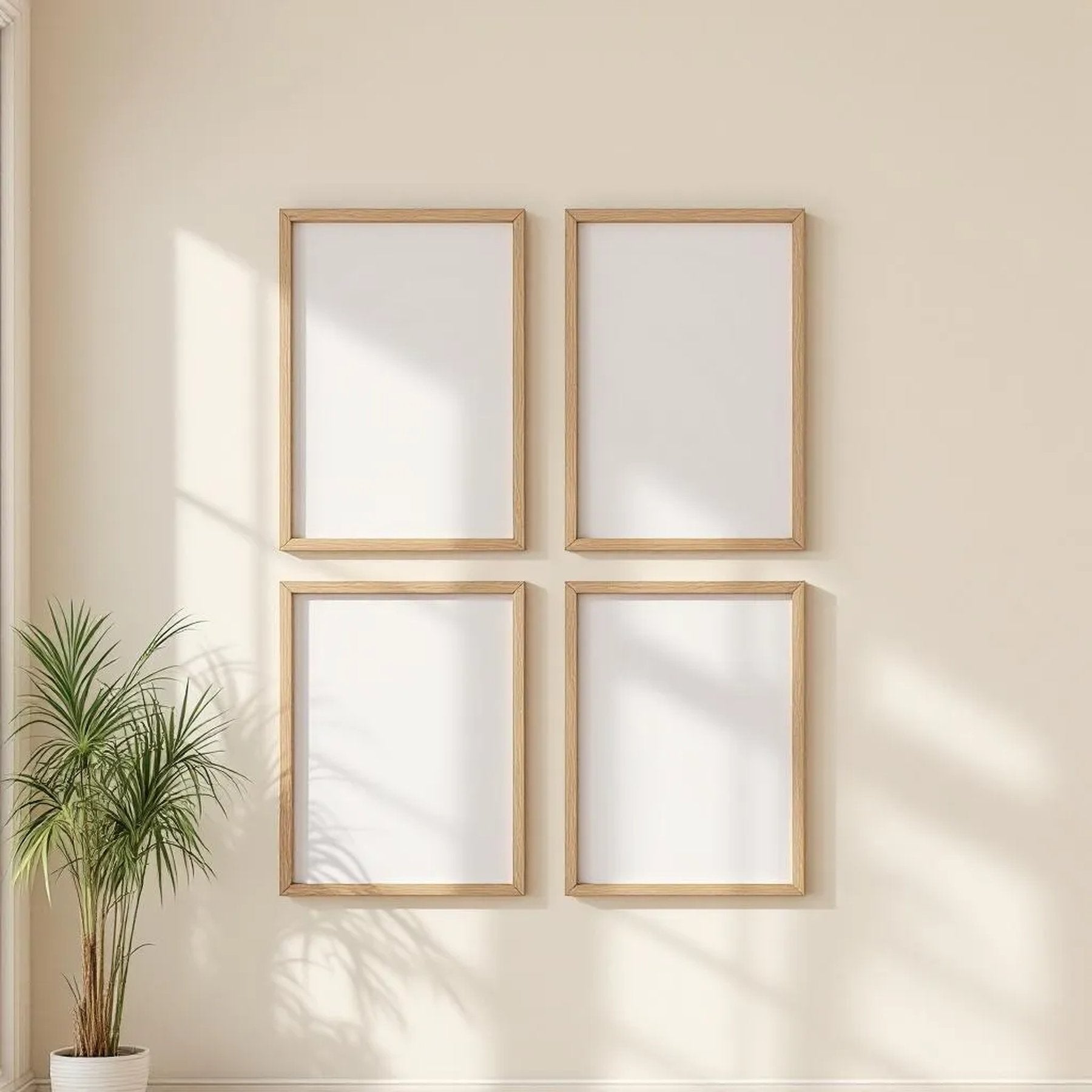 Frame Editorial Room Mockup — Plain Square Frame Portrait 2:3 — Perspective View — #01729 | MockupBulk