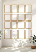 Frame Room Scene Mockup — Natural Oak Frame Portrait 2:3 — Perspective View — #01731 | MockupBulk