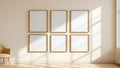 Frame Editorial Room Mockup — Natural Oak Frame Portrait 4:5 — Perspective View — #01733 | MockupBulk