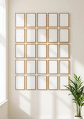Frame Frame Display Mockup — Natural Oak Frame Portrait 2:3 — Perspective View — #01734 | MockupBulk
