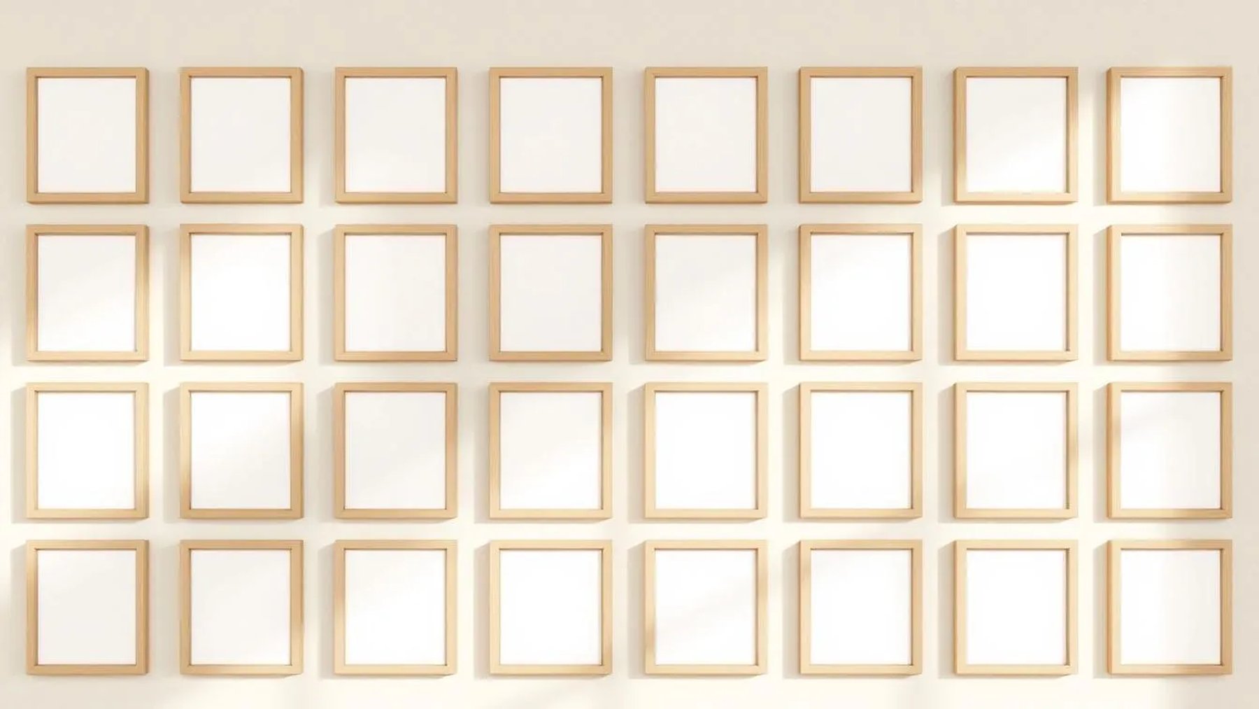 Frame Lifestyle Frame Mockup — Natural Oak Frame Square 1:1 — Perspective View — #01742 | MockupBulk