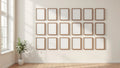 Frame Frame Display Mockup — Walnut Frame Square 1:1 — Perspective View — #01745 | MockupBulk