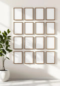 Frame Professional Frame Mockup — Walnut Frame Portrait 2:3 — Perspective View — #01746 | MockupBulk