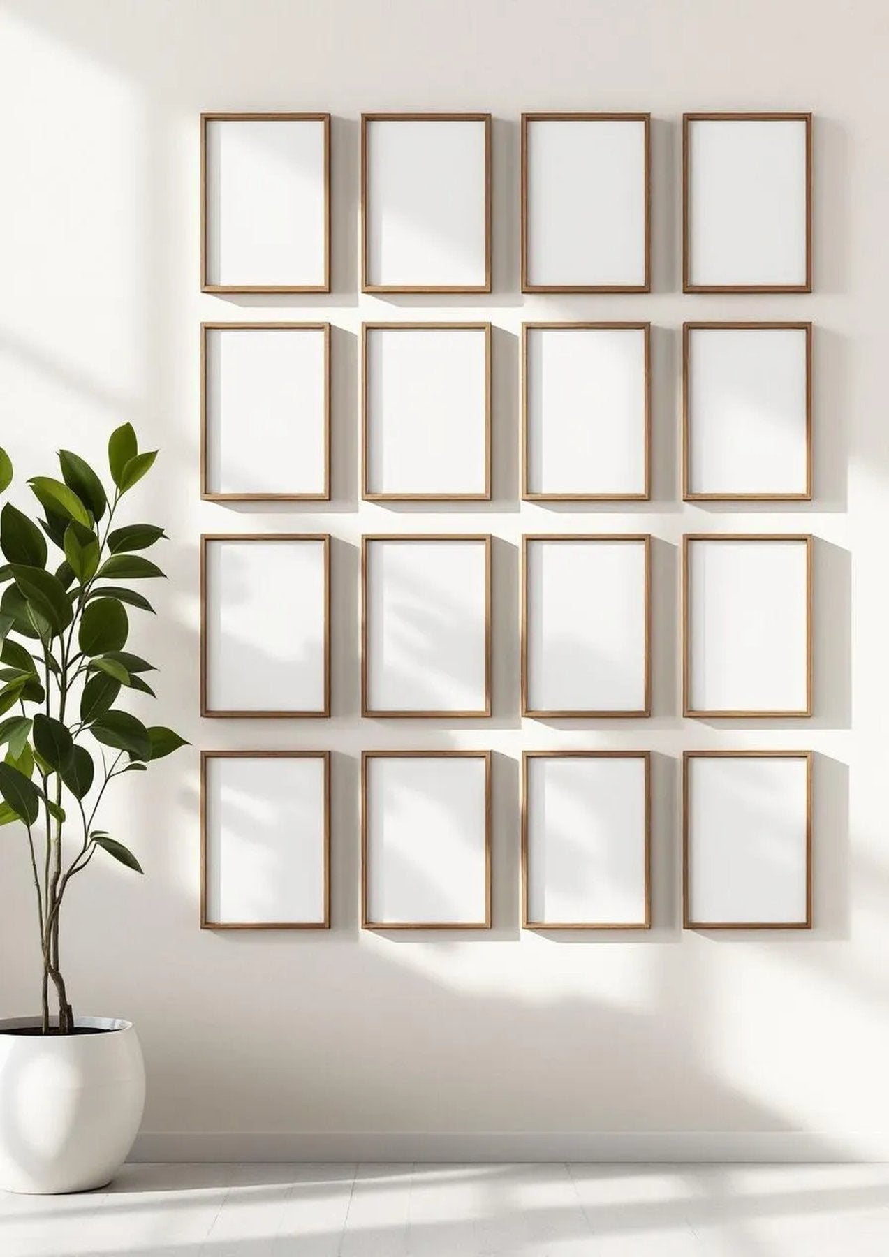 Frame Professional Frame Mockup — Walnut Frame Portrait 2:3 — Perspective View — #01746 | MockupBulk