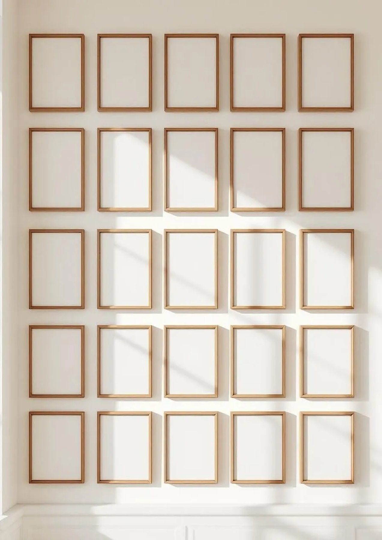 Frame Room Scene Mockup — Walnut Frame Portrait 2:3 — Perspective View — #01749 | MockupBulk