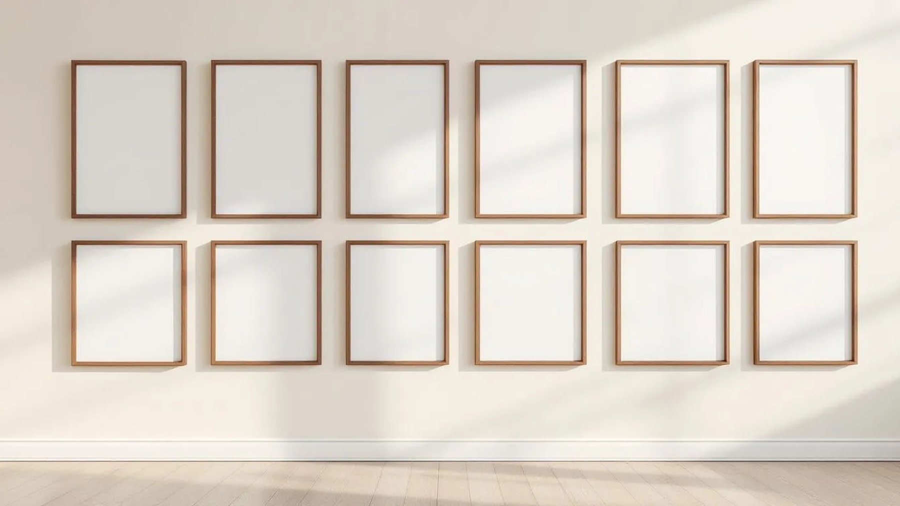 Frame Lifestyle Frame Mockup — Walnut Frame Square 1:1 — Perspective View — #01751 | MockupBulk
