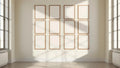 Frame Editorial Room Mockup — Walnut Frame Square 1:1 — Perspective View — #01760 | MockupBulk