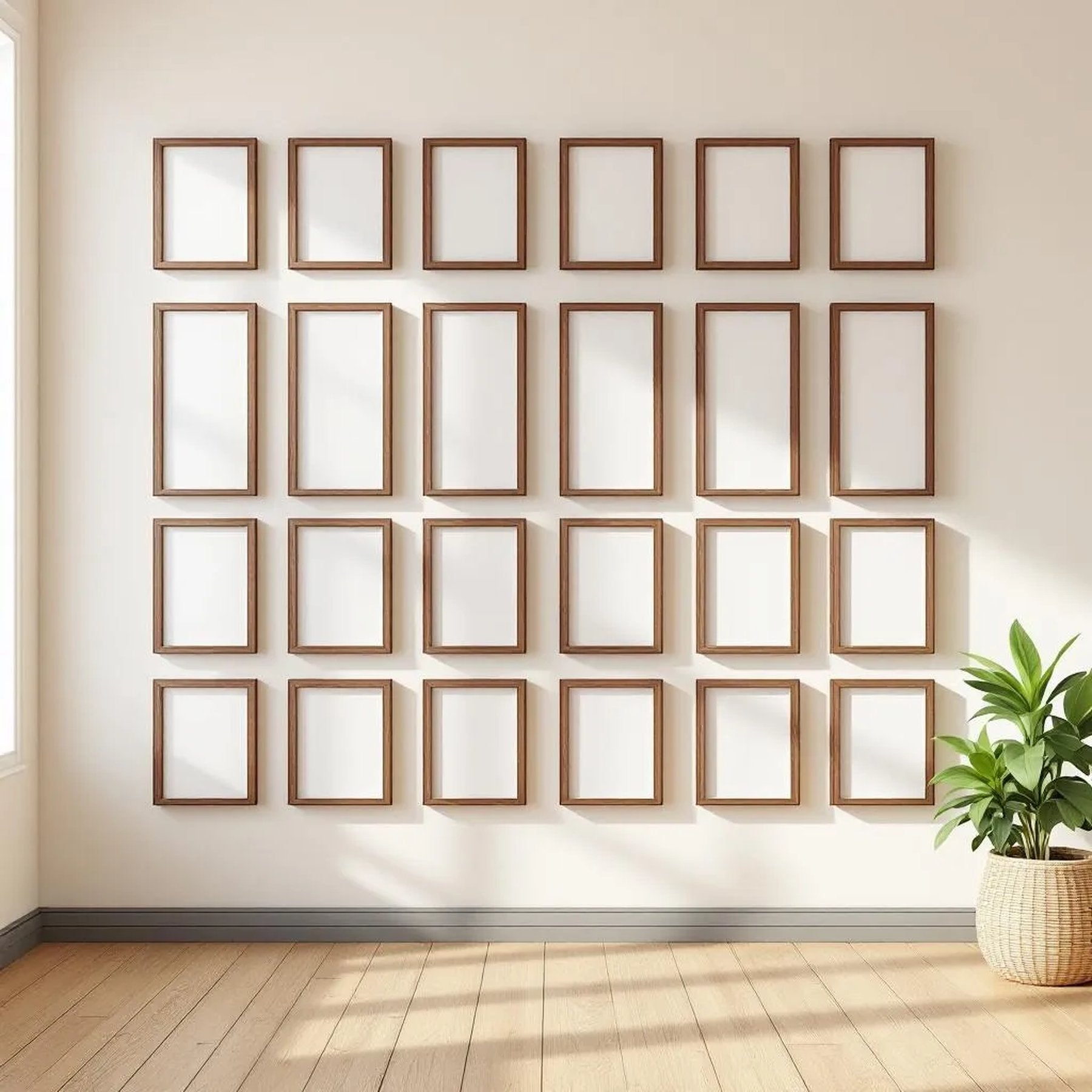 Frame Premium Interior Mockup — Plain Square Frame Portrait 2:3 — Perspective View — #01762 | MockupBulk