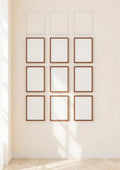 Frame Room Scene Mockup — Walnut Frame Portrait 2:3 — Perspective View — #01764 | MockupBulk