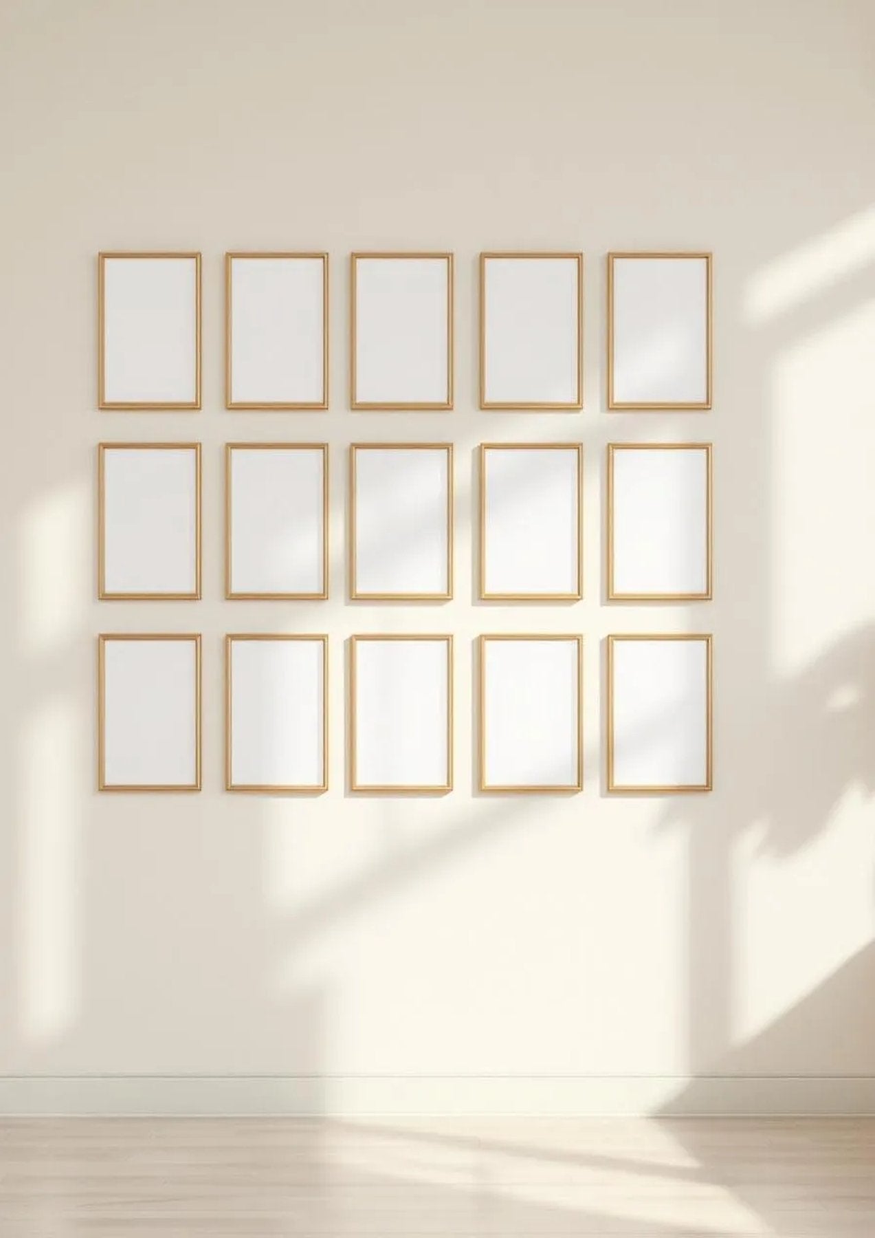 Frame Styled Room Mockup — Gold Frame Portrait 2:3 — Perspective View — #01773 | MockupBulk