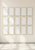 Frame Interior Frame Mockup — Gold Frame Portrait 2:3 — Perspective View — #01779 | MockupBulk